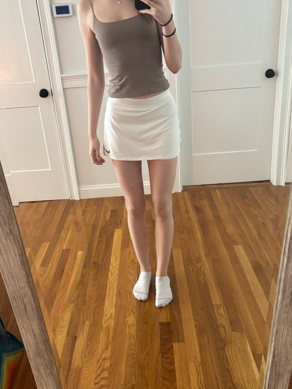 Nike White Mini Skort with Subtle Logo